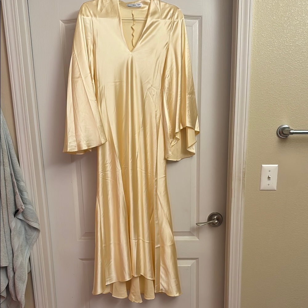 Mango Cream Satin Dress